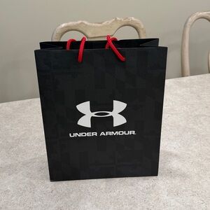 UNDER ARMOUR EMPTY PAPER SHOPPING BAG 10” x 12” x 4.25”WITH LOGO ON BLACK PAPER